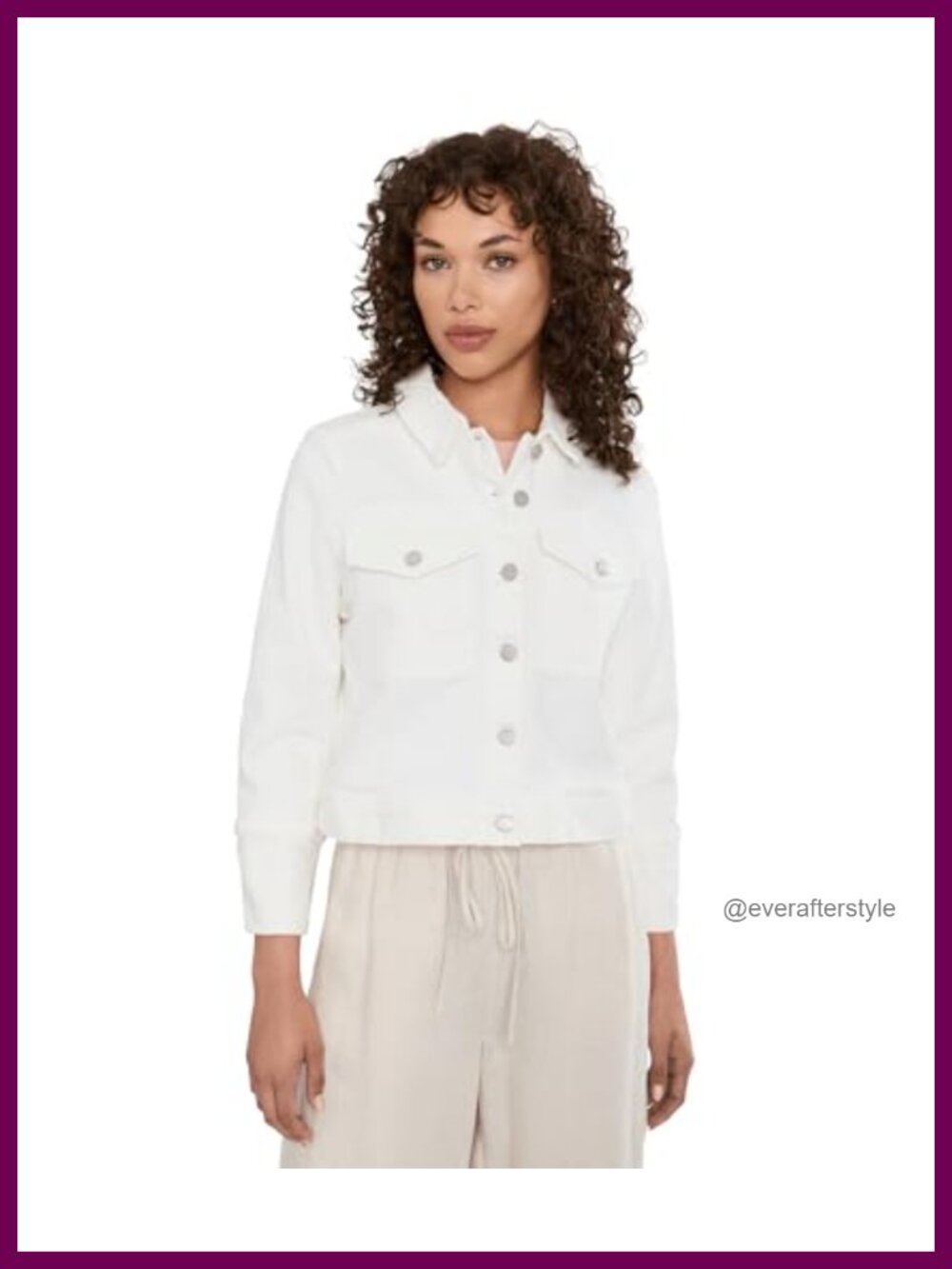 Cropped Cotton Elastane Button Front Jacket Cuffed Sleeves